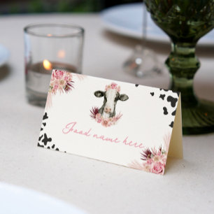 Farm Cow Birthday Place Card