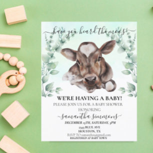 Farm Cow Calf Baby Shower Eucalyptus