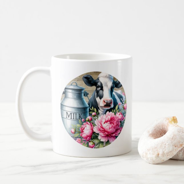 Farm Cow  Coffee Mug (With Donut)