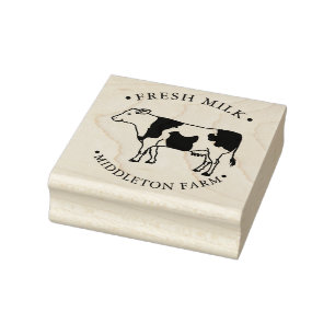 Farm Cow - Fresh Milk Rubber Stamp