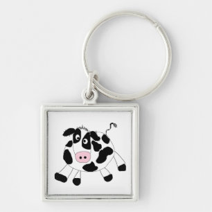 Farm Cow Key Ring