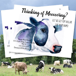 farm cow referral real estate marketing sell postcard