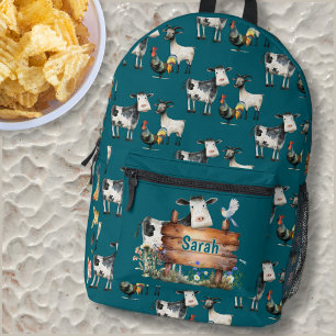 Farm Cows Chickens Personalized Kids Backpack