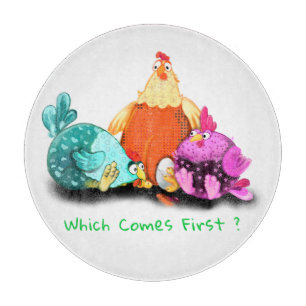 Farm Cutting Board Chickens Waiting Egg To Hatch