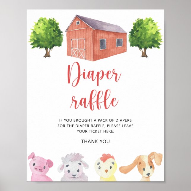 Farm - diaper raffle poster (Front)