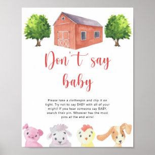 Farm - Don't say Baby game Poster