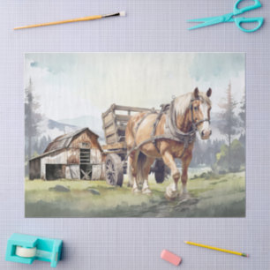 Farm Draft Horse Tissue Paper