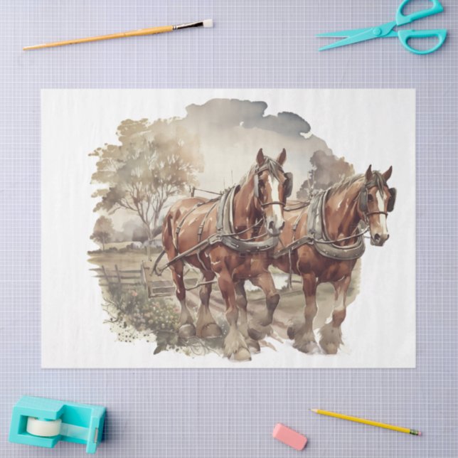 Farm Draft Horse Tissue Paper (Craft)