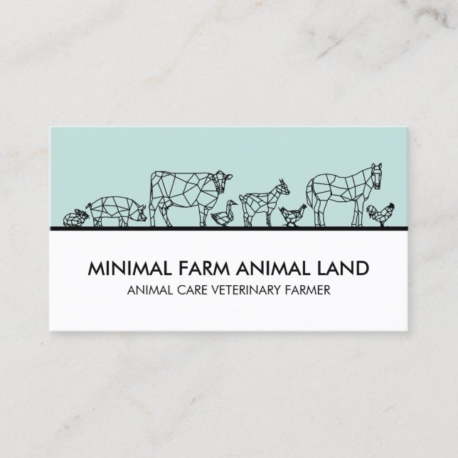 Farm Duck Cow Goat Donkey Chicken Pig Business Card (Front)