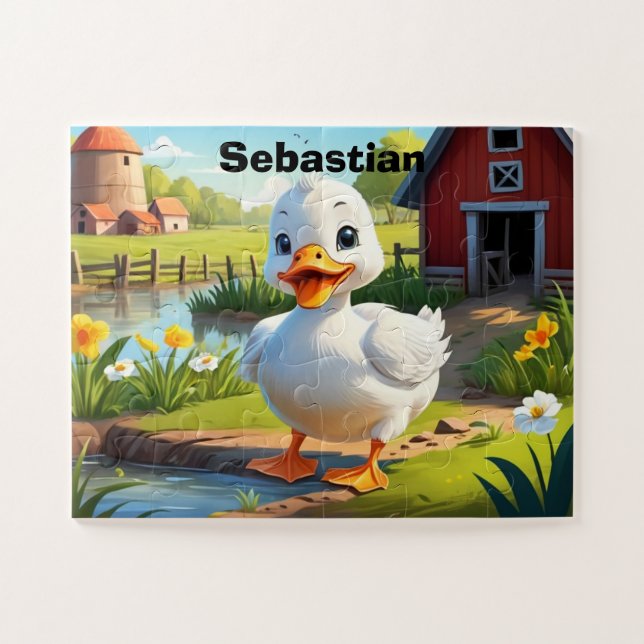 Farm Duck Personalised Jigsaw Puzzle (Horizontal)