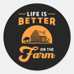 Farm Farmer Agriculture Chicken Farming Funny Gift Classic Round Sticker