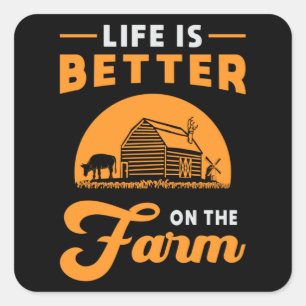 Farm Farmer Agriculture Chicken Farming Funny Gift Square Sticker