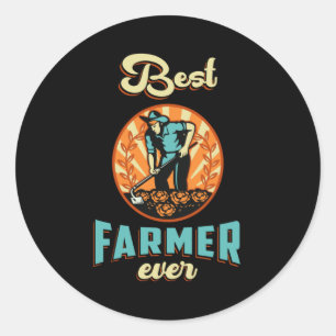 Farm Farmer Agriculture Farming Chicken Funny Gift Classic Round Sticker