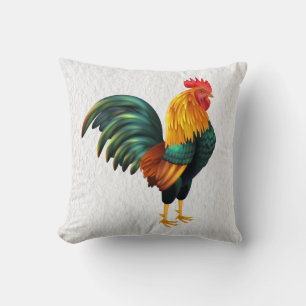 Farm Farmer Chicken Green Yellow White Rooster Cushion