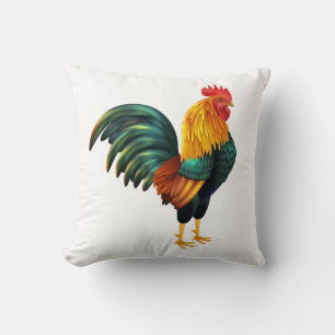 Farm Farmer Chicken Green Yellow White Rooster Cushion