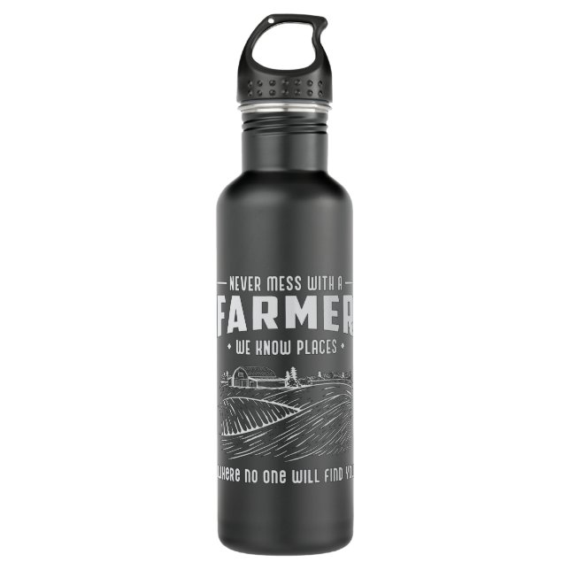 Farm Farmer Farming Agriculture Funny Tractor Gift 710 Ml Water Bottle (Front)