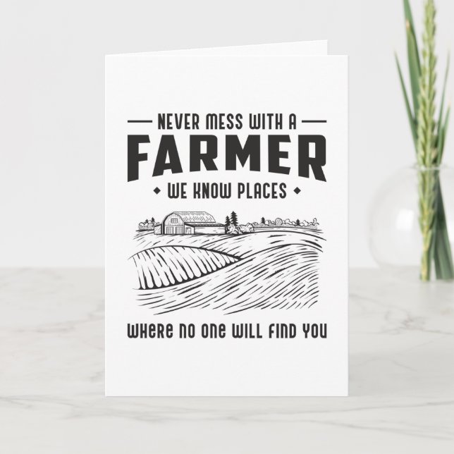 Farm Farming Agriculture Funny Tractor Gift Idea Card (Front)
