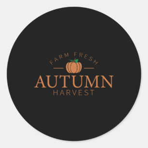 Farm Fresh Autumn Harvest Cute Pumpkin Patch Fall  Classic Round Sticker