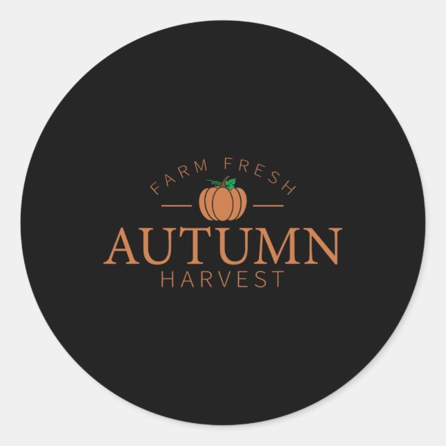Farm Fresh Autumn Harvest Cute Pumpkin Patch Fall  Classic Round Sticker (Front)