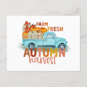 Farm Fresh Autumn Harvest Quote Holiday Postcard