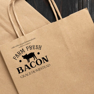 Farm Fresh Bacon Pig Farmers Market Add Name Rubber Stamp