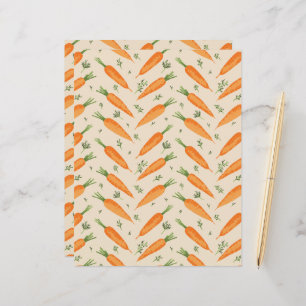 Farm-Fresh Carrot Pattern Flat Paper Sheet