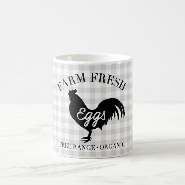 Farm Fresh Chicken Country Gingham Coffee Mug (Center)