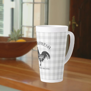 Farm Fresh Chicken Country Gingham Latte Mug