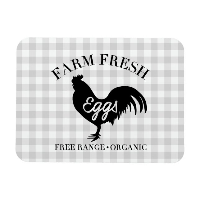 Farm Fresh Chicken Country Gingham Magnet (Horizontal)