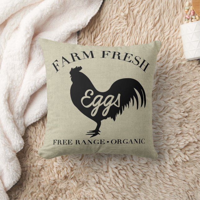 Farm Fresh Chicken Country Silhouette Cushion (Blanket)