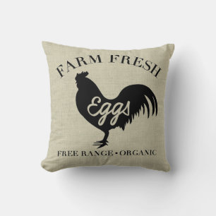 Farm Fresh Chicken Country Silhouette Cushion