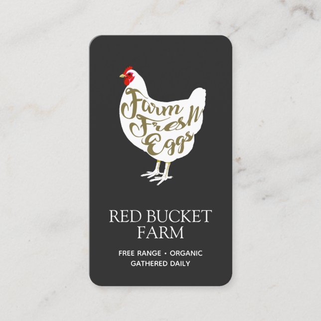 Farm Fresh Chicken Eggs Retro Business Card (Front)