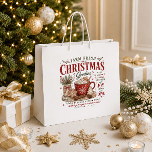 Farm Fresh Christmas Goodies Red Green Gift Bag