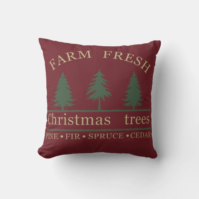 Farm fresh Christmas pine trees Cushion (Front)