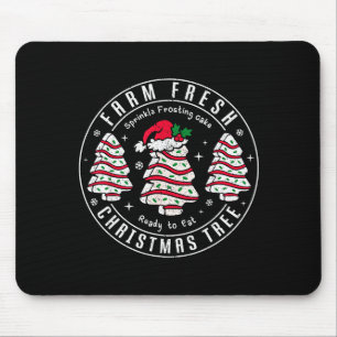 Farm Fresh Christmas Tree Cakes Retro Xmas Tree Fa Mouse Pad