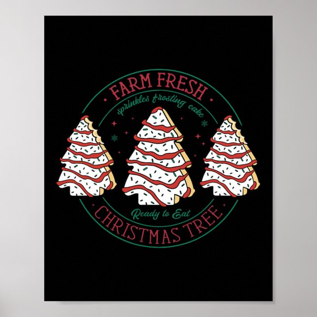 Farm Fresh Christmas Tree Frosting Frosted Cake De Poster (Front)