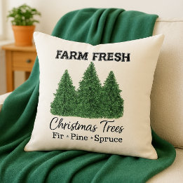 Farm Fresh Christmas Tree Holiday Home Decor  Cushion