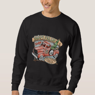 Farm Fresh Christmas Tree Vintage Truck Farm Graph Sweatshirt