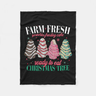 Farm Fresh Christmas Tree Xmas Cake Holiday Family Fleece Blanket