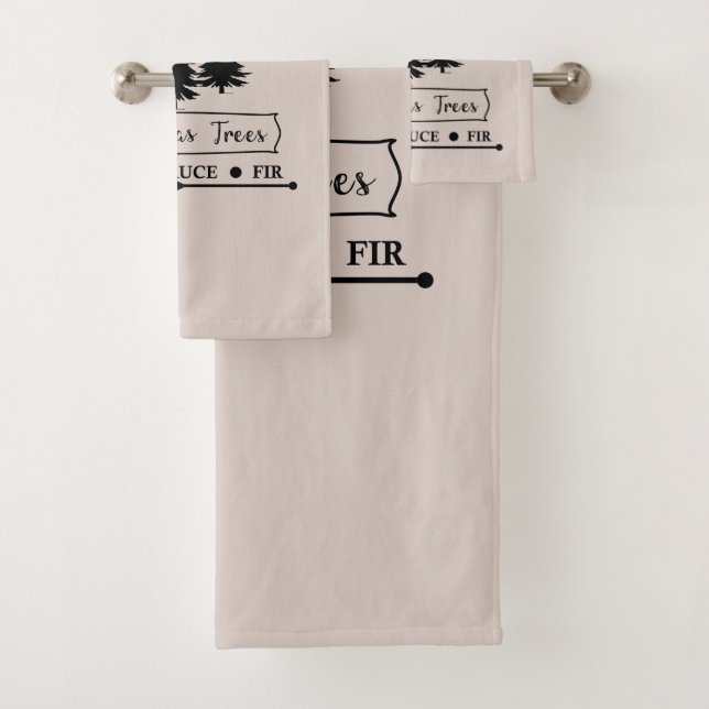 Farm fresh Christmas trees Bath Towel Set (Insitu)