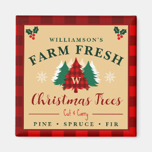 Farm Fresh Christmas Trees - Christmas pattern Magnet