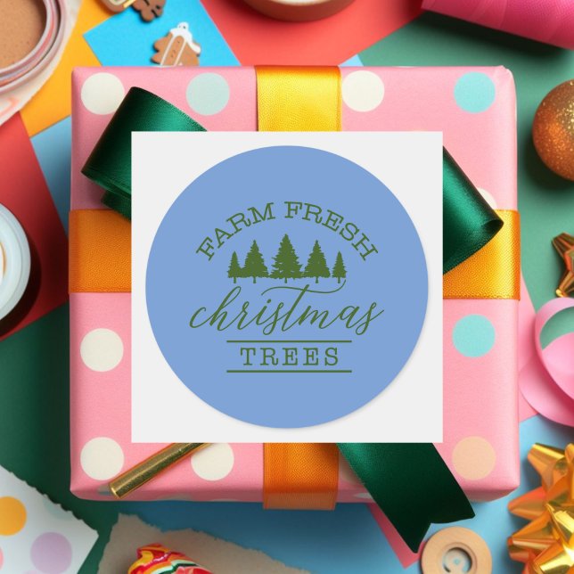 Farm Fresh Christmas Trees Classic Round Sticker (Creator Uploaded)