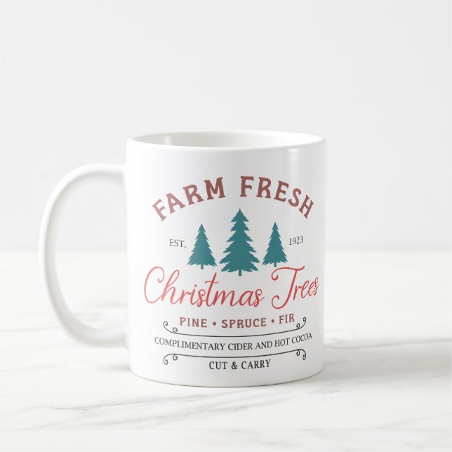 Farm Fresh Christmas Trees Coffee Mug (Left)