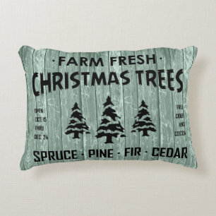 FARM FRESH CHRISTMAS TREES DECORATIVE CUSHION