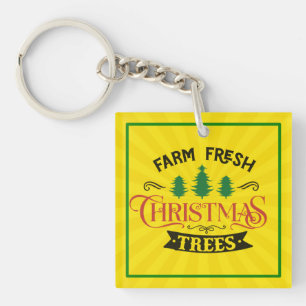 Farm Fresh Christmas Trees Design-54390 Key Ring