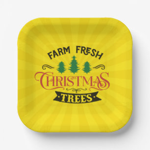 Farm Fresh Christmas Trees Design-54390 Paper Plate