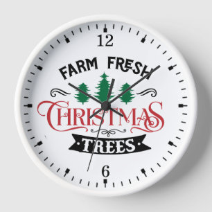 Farm Fresh Christmas Trees Design-54394 Clock