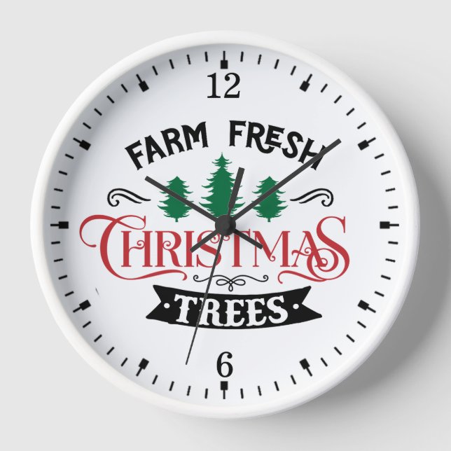Farm Fresh Christmas Trees Design-54394 Clock (Front)