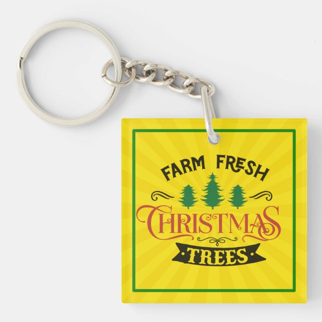 Farm Fresh Christmas Trees Design-54394 Key Ring (Front)
