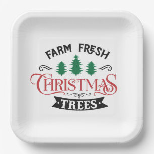 Farm Fresh Christmas Trees Design-54394 Paper Plate
